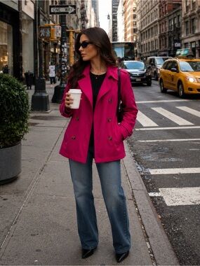 Lauren Ralph Lauren Fuchsia double-breasted trenchcoat Size: XS